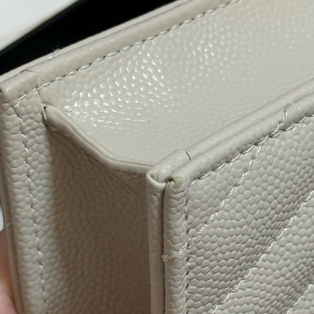Saint Laurent Cassandre Envelope Chain Wallet WOC Ivory GHW - Picture 14 of 15